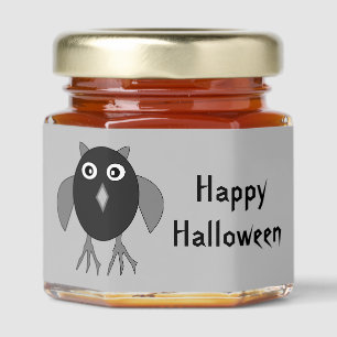 Creepy Halloween Owl Custom Honey Jar Favors