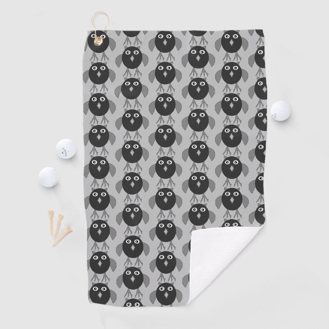 Creepy Halloween Owl Golf Towel (InSitu)