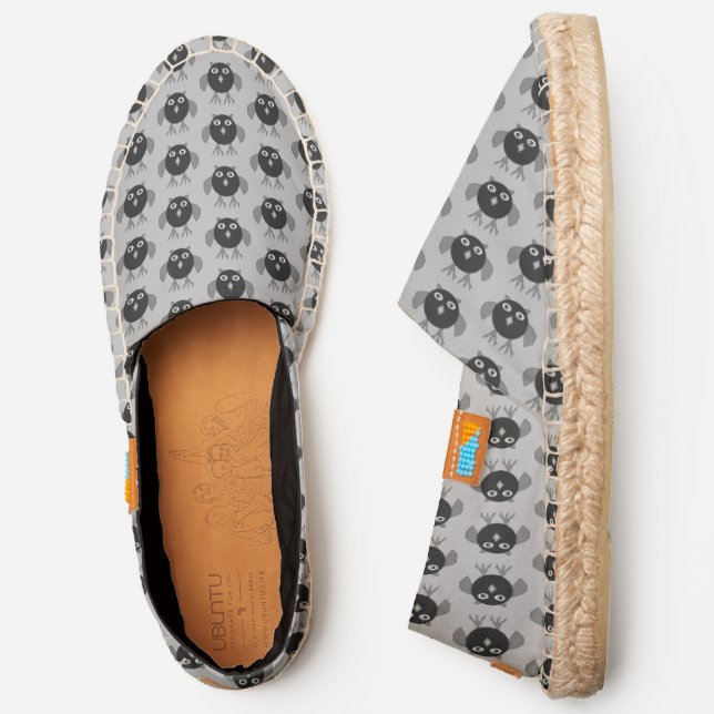 Creepy Halloween Owl Patterned Espadrilles (Side)