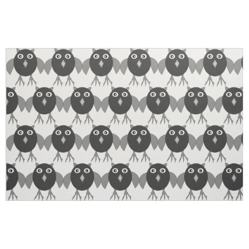 Creepy Halloween Owl patterned Fabric