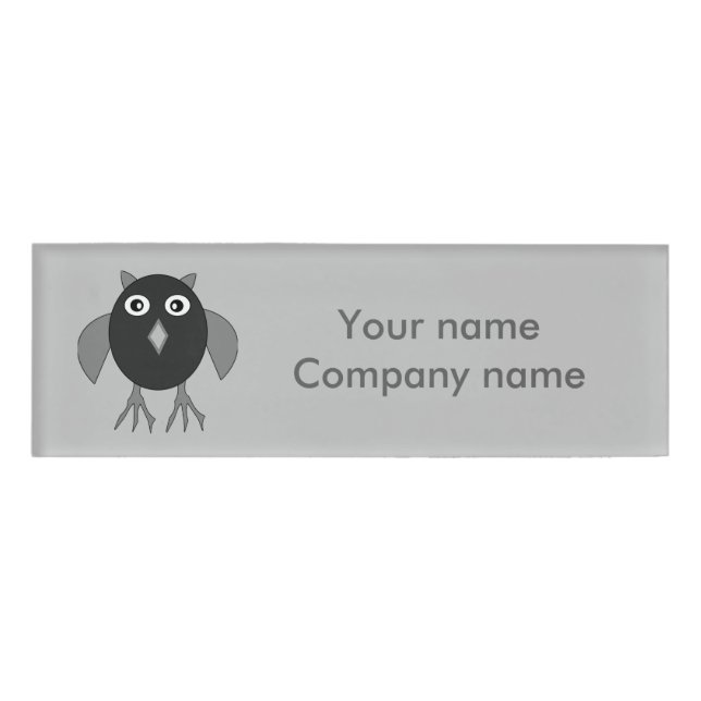 Creepy Halloween Owl Personalized Name Tag (Front)