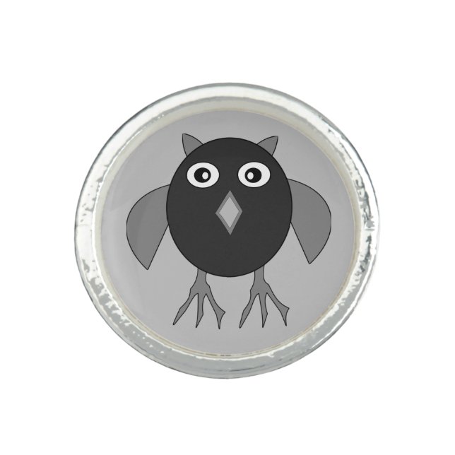 Creepy Halloween Owl Ring (Front)