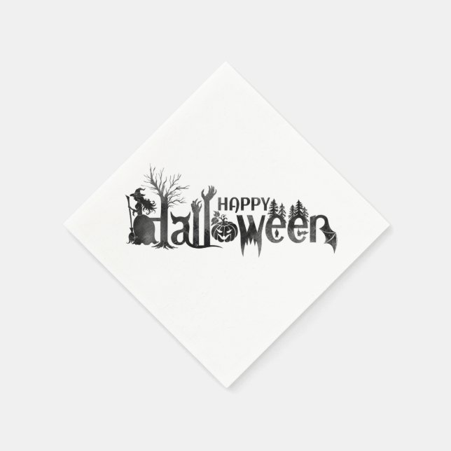 Creepy Halloween Paper Napkins (Corner)