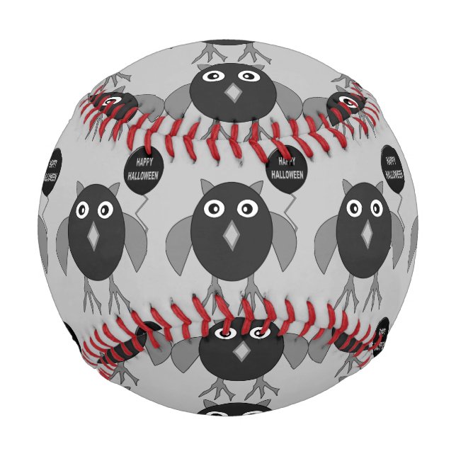 Creepy Halloween Party Owl Baseball (Front)