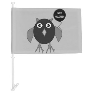 Creepy Halloween Party Owl Custom Car Flag