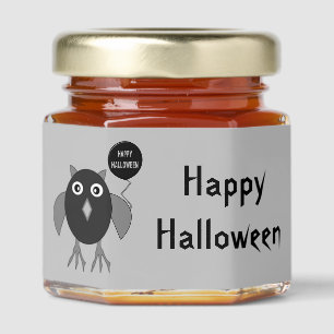 Creepy Halloween Party Owl Custom Honey Jar Favors