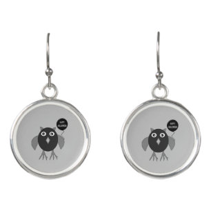 Creepy Halloween Party Owl Drop Earrings