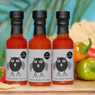 Creepy Halloween Party Owl Hot Sauces