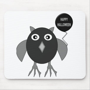 Creepy Halloween Party Owl Mousepad