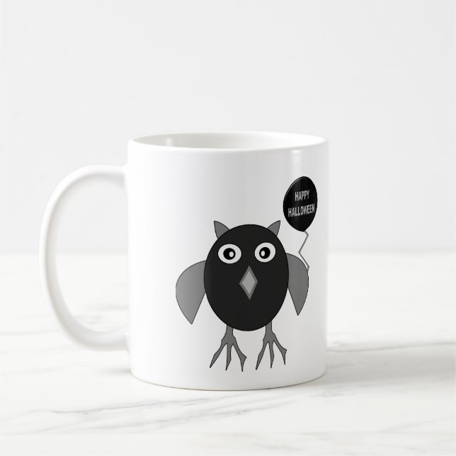 Creepy Halloween Party Owl Mug (Left)