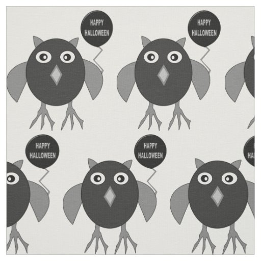 Creepy Halloween Party Owl patterned Fabric