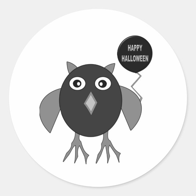 Creepy Halloween Party Owl Stickers (Front)