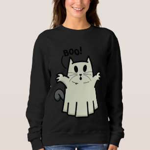 Creepy Halloween Peeking Black Cat for Feline Sweatshirt
