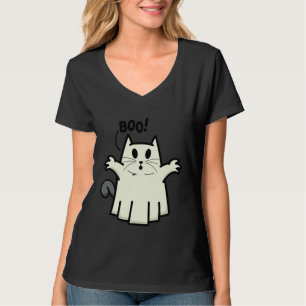 Creepy Halloween Peeking Black Cat for Feline T-Shirt