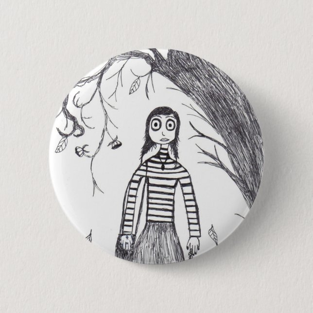 Creepy Halloween Pinback Button (Front)
