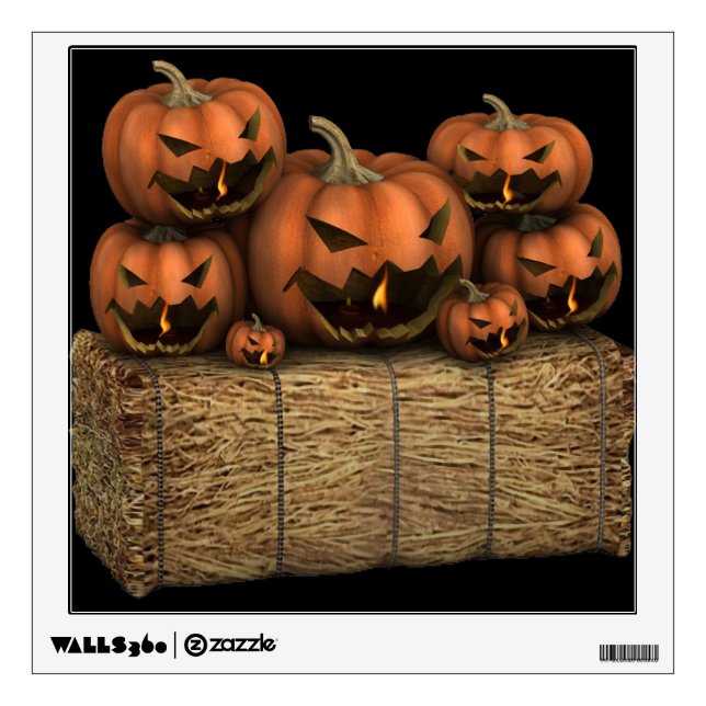 Creepy Halloween Pumpkins Wall Sticker (Front)