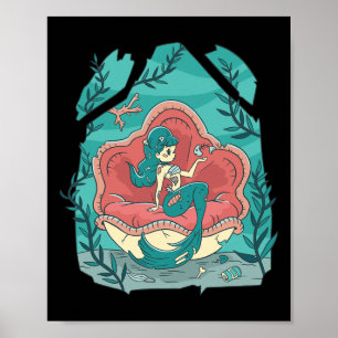 Creepy Halloween Sea Nymph Underwater Costume Poster
