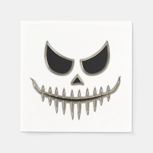 Creepy Halloween Skeleton Face Cocktail Napkins