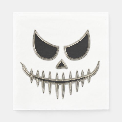 Creepy Halloween Skeleton Face Luncheon Napkins