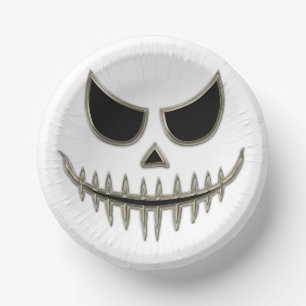 Creepy Halloween Skeleton Face Paper Bowl