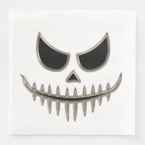 Creepy Halloween Skeleton Face Paper Dinner Napkins