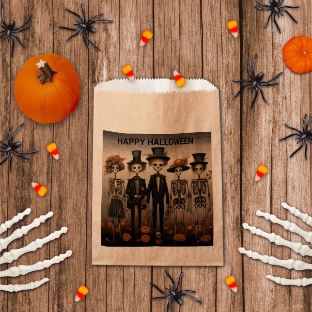 Creepy Halloween Skeletons Goody Treat Bag (Creator Uploaded)