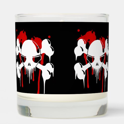 Creepy Halloween Skull And Crossbones Scented Candle