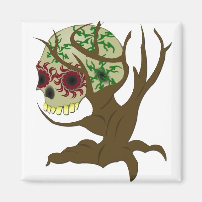 Creepy Halloween Skull Magnet (Front)