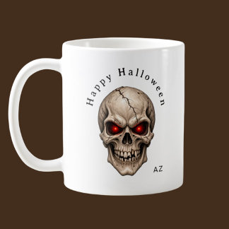 Creepy Halloween Skull Personalized Coffee Mug