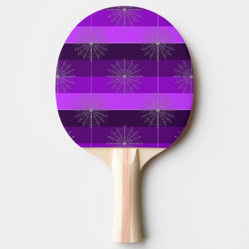 Creepy Halloween spider webs on shades of purple  Ping Pong Paddle