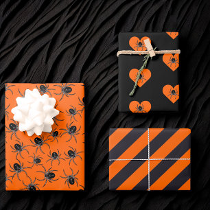 Creepy Halloween Spiders Wrapping Paper Sheets
