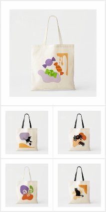 Creepy Halloween Trick-or-Treat Tote Bags