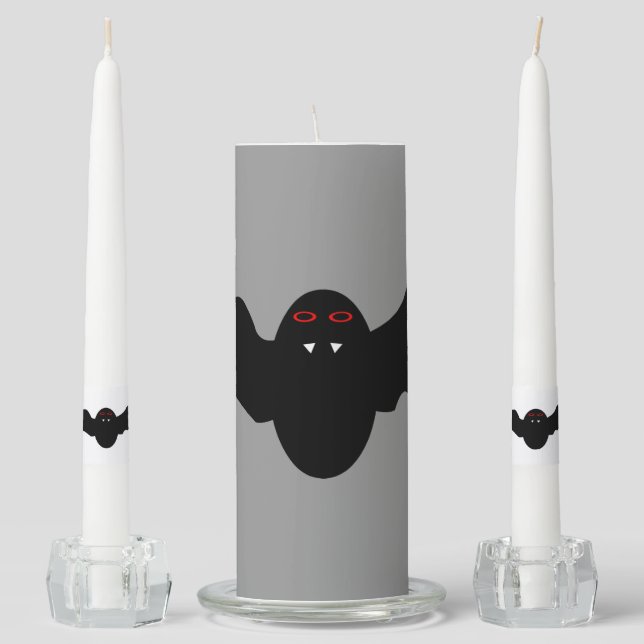 Creepy Halloween Vampire Bat Candle Set (Front)