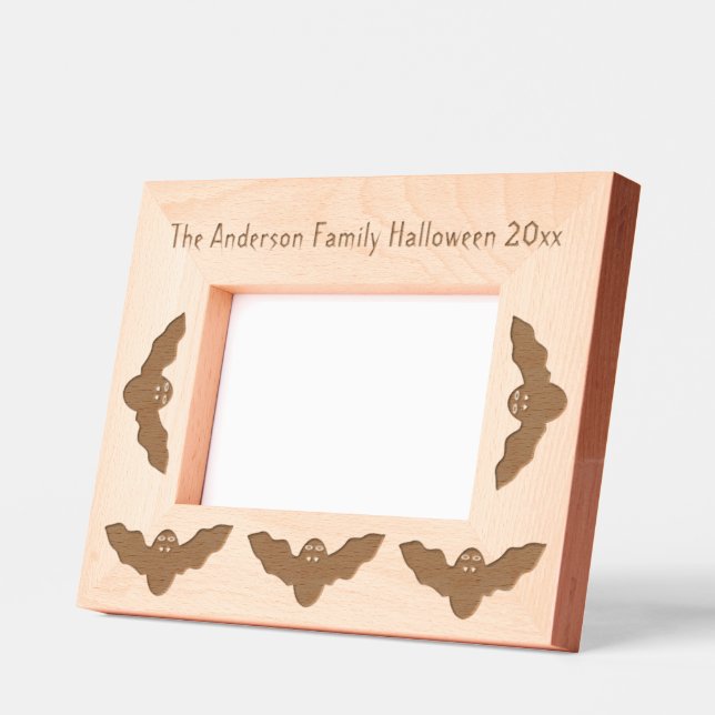 Creepy Halloween Vampire Bat Custom Engraved Frames (Left)