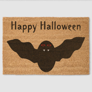 Creepy Halloween Vampire Bat Custom Fiber Doormat