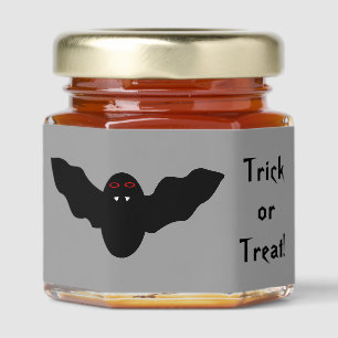Creepy Halloween Vampire Bat Custom Honey Jar Favors