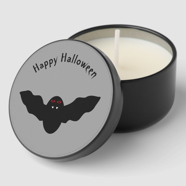 Creepy Halloween Vampire Bat Custom Mini Candle Favors (Corner)