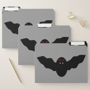Creepy Halloween Vampire Bat File Folder