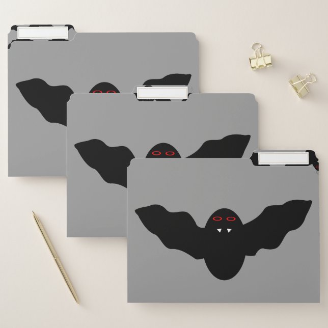 Creepy Halloween Vampire Bat File Folder (Set)