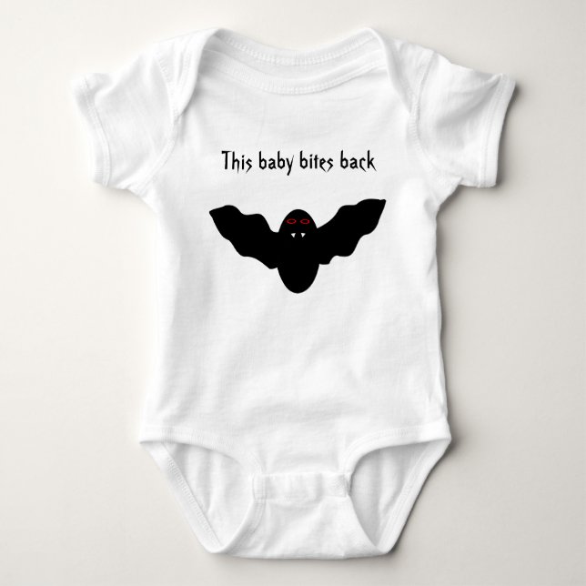 Creepy Halloween Vampire Bat Funny Baby Bodysuit (Front)
