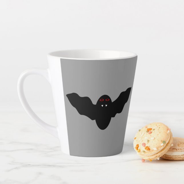 Creepy Halloween Vampire Bat Latte Mug (In Situ)
