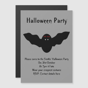 Creepy Halloween Vampire Bat Party Invites