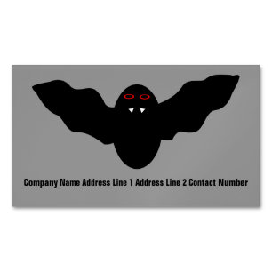 Creepy Halloween Vampire Bat Personalized Business Card Magnet