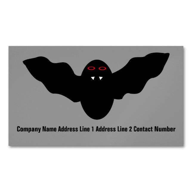 Creepy Halloween Vampire Bat Personalized Business Card Magnet (Front)
