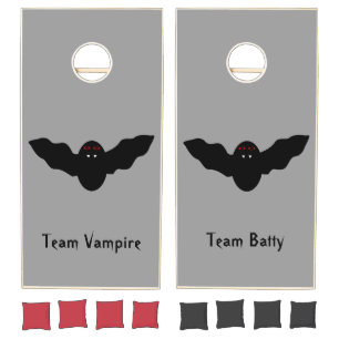 Creepy Halloween Vampire Bat Personalized Cornhole Set