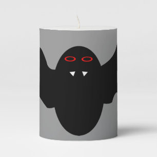 Creepy Halloween Vampire Bat Pillar Candle