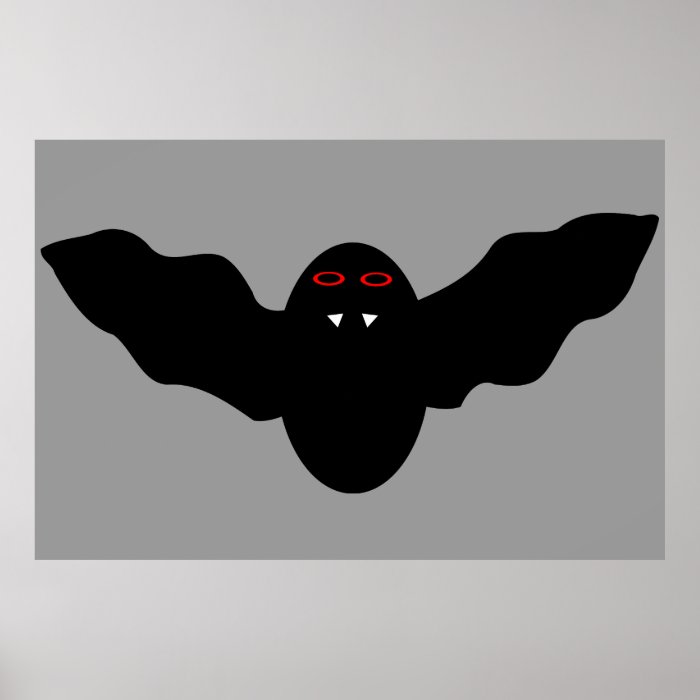 Creepy Halloween Vampire Bat Poster