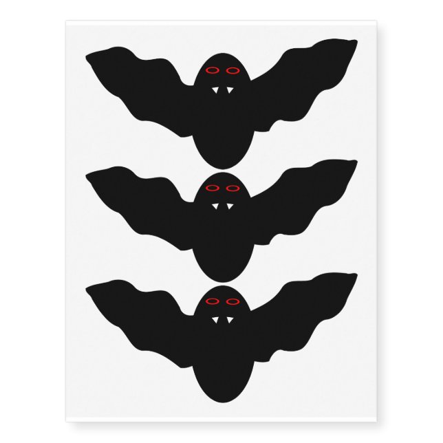 Creepy Halloween Vampire Bat Tattoos (Front)