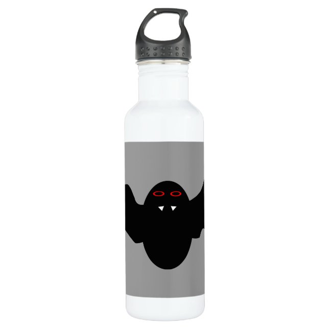 Creepy Halloween Vampire Bat Water Bottle (Front)