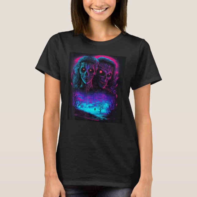 Creepy Halloween Zombie Girls T-Shirt (Front)